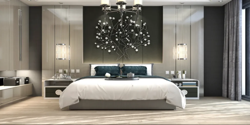 Smart materials equipped Bedroom design inspiration.