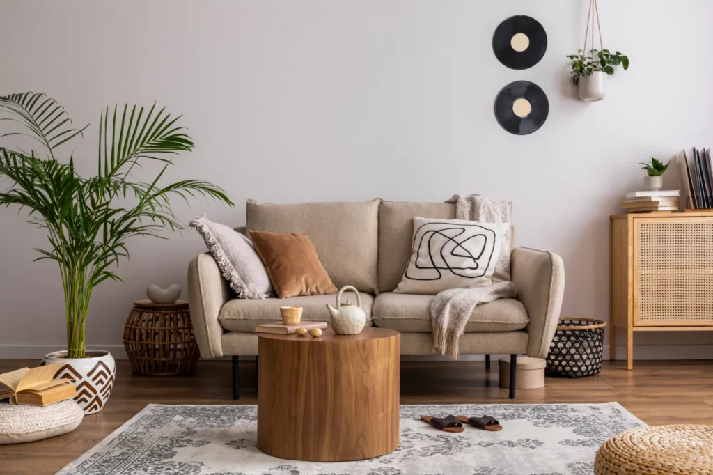 Living room fostering comfort & functionality.